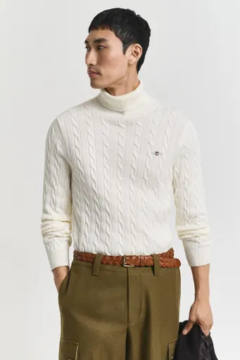 ROLÁK GANT COTTON CABLE TURTLE NECK CREAM