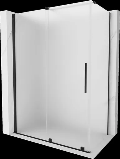 MEXEN/S Velar sprchový kout, posuvné dveře 150 x 80, dekor, černá 871-150-080-31-70