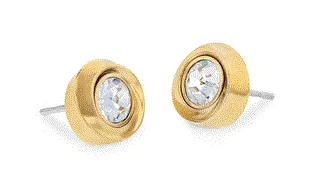 Calvin Klein Luxusní pozlacené náušnice s krystaly Twisted Bezel Solitaire 35000772