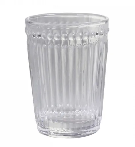 Sklenička ze silnějšího skla s dekorem Grooves - Ø7*10 cm  Chic Antique