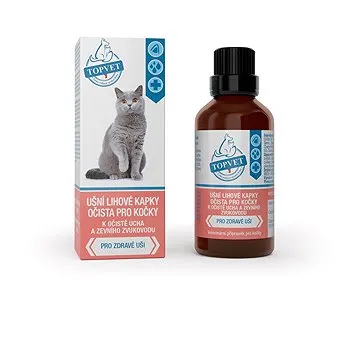 Topvet Ušní lihové kapky očista pro kočky 50 ml (8595643610546)
