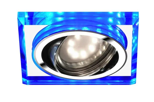 Stropní bodové světlo SSU-22 Ch/Tr+Bl Gu10 50W+Led Smd 2 1W Modrá 230V Chrom