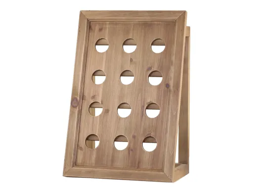 Hnědá antik dřevěná nástěnná polička na víno Winé - 38*22*55cm Chic Antique