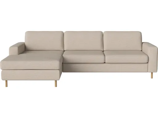 Pohovka Scandinavia 3 místná s lenoškou vlevo, více variant - Bolia Látka: kolekce London | barva - světle béžová, Nožičky: olejovaný dub 13 cm