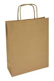 Taška papírová 24x11x33cm hnědá kroucené ucho