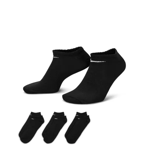 Nike Everyday Lightweight Training No-Show Socks (3 Pairs) L BLACK/WHITE