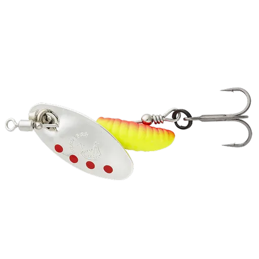 Savage gear třpytka grub spinners silver red yellow - #0 2,2 g