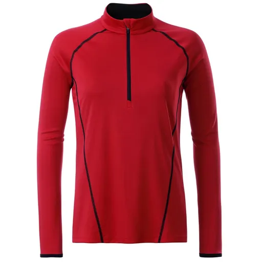 James & Nicholson (Daiber) Dámské funkční tričko s dlouhým rukávem JN497 - Červená / černá | XS