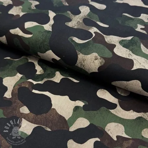 Bavlněná látka Camouflage green digital print