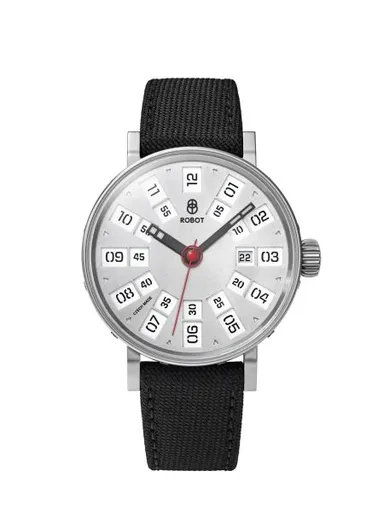 Robot Graphic Analog Silver