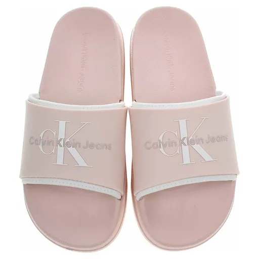 Plážové pantofle Calvin Klein YW0YW00585 TLL Peach Blush-Bright White 40