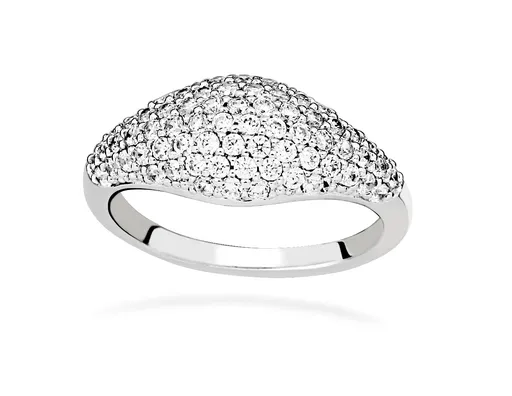 Silver Cat Třpytivý stříbrný prsten s kubickými zirkony Beauty SC641 54 mm