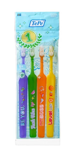 Tepe Zubní kartáček KIDS Extra-soft sáček 3+1 ks