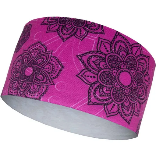 Runto MANDALA Sportovní elastická čelenka, růžová, velikost UNI