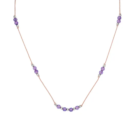 Agato Šňůrkový náhrdelník s ametystem HE33K3S-LP