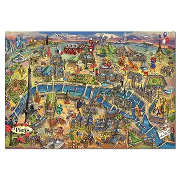 Educa Puzzle Mapa Paříže 500 dílků (8412668184527)