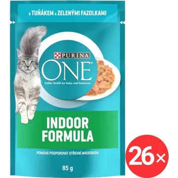 Purina One Adult mini filetky s kuřetem a zelenými fazolkami ve šťávě 26 ×85 g (7613287902955)