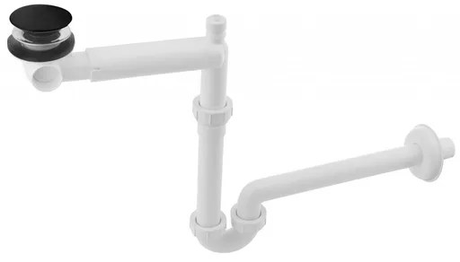 Bruckner URBINO umyvadlový sifon šetřící místo, click-clack výpust, DN32, černá mat 151.133.9