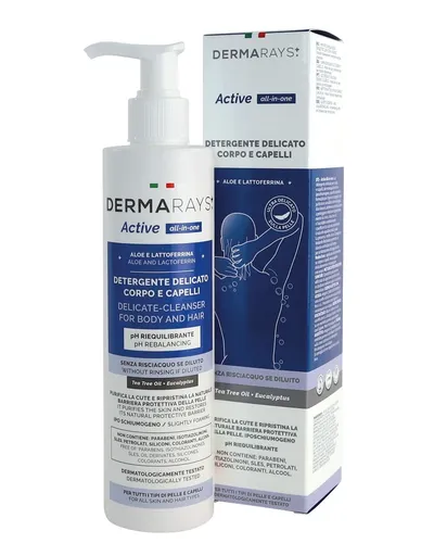 DERMARAYS Active all-in-one čisticí přípravek na tělo a vlasy 250 ml