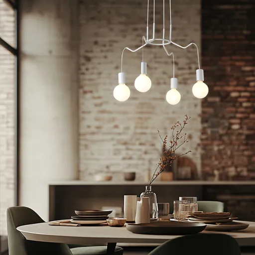 Závěsné stropní svítidlo, matně bílé, 4x40W, Basso