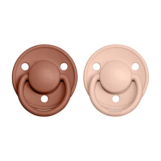 BIBS De Lux dudlíky z přírodního kaučuku 2 ks vel. 2 Woodchuck / Blush