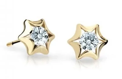 Cutie Jewellery Zlaté dětské náušnice C2159-30-X-1 bílá