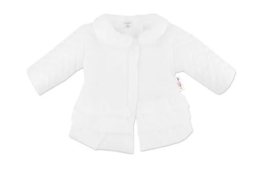 Baby Nellys Kojenecká přechodová bundička  s volánky, bílá, vel. 68