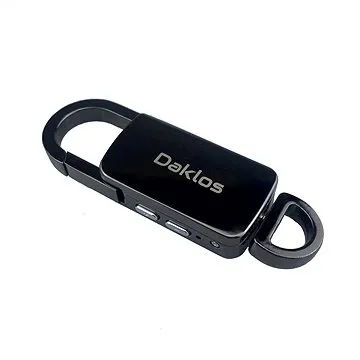 Daklos Odolný diktafon a MP3 přehrávač SPYKEY kovový s karabinou černý  (DAK1014nad)