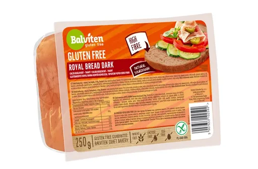 Balviten Royal Dark Bread bezlepkový chléb tmavý krájený 250 g
