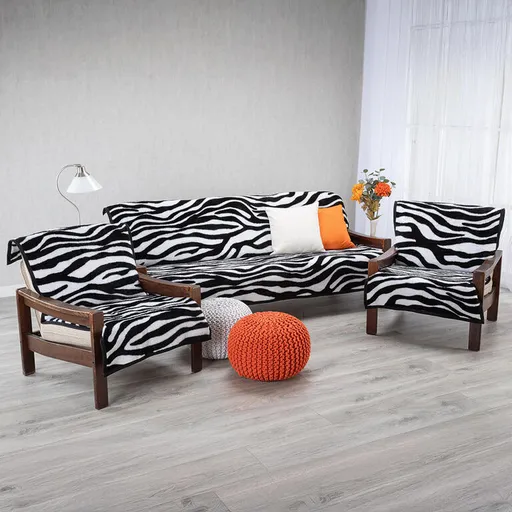 Přehozy na pohovku a křesla ZEBRA 3+1+1