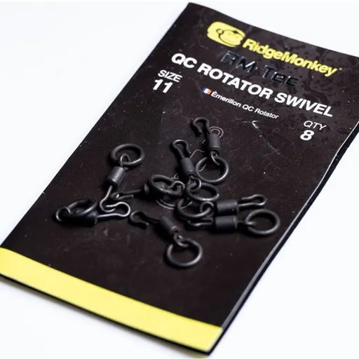 Ridgemonkey rychlovýměnný obratlík rm-tec quick change rotator swivel 8 ks velikost 11