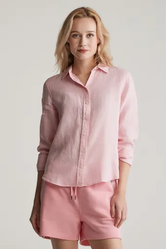 KOŠILE GANT REG LINEN SHIRT GERANIUM PINK