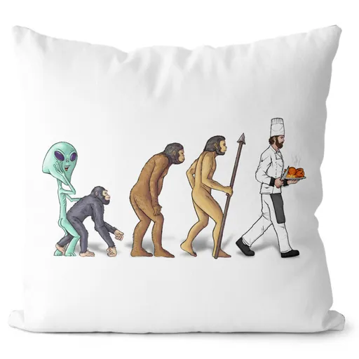 Polštář Evoluce kuchaře (Velikost: 55 x 55 cm)