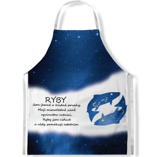Zástěra Ryby  (21.1. - 20.3.) - modrá
