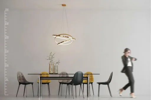 LED Závěsné svítidlo AZzardo Wheel 3 Dimm gold AZ2918 80W 4800lm 3000K IP20 75cm stmívatelné zlaté