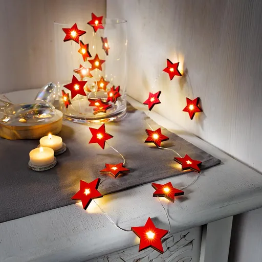 LED světelný řetěz Červené hvězdy