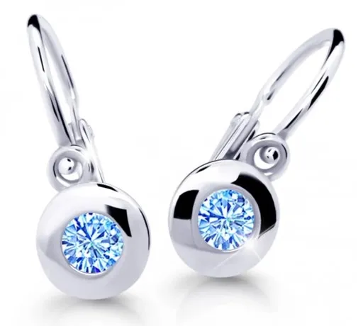 Cutie Jewellery Dětské náušnice z bílého zlata C2589-10-X-2 světle modrá