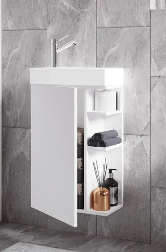 VCM Koupelnová skříňka s umyvadlem Lumia, bílá