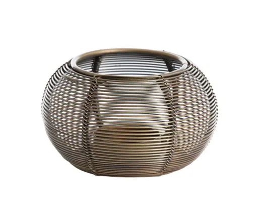 Bronzový antik kovový svícen Biano - Ø 11*7 cm Light & Living