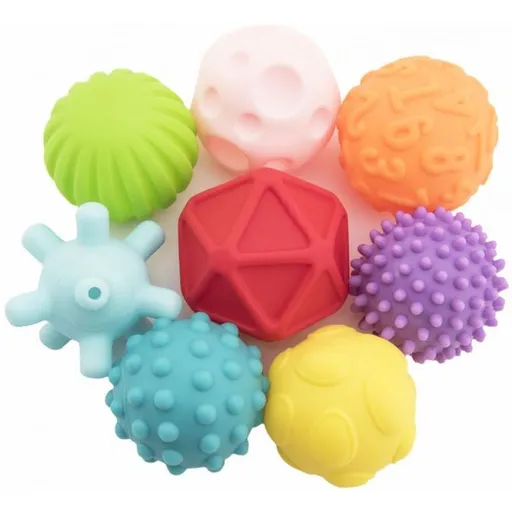 Sada míčků 8ks s texturou gumové 6-7 cm