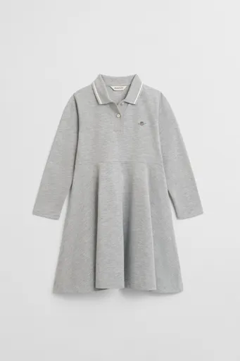 ŠATY GANT PIQUE SPIN DRESS LIGHT GREY MELANGE
