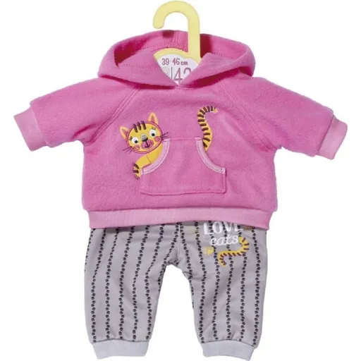 Dolly Moda Růžová teplákovka s kočičkou, 36 cm