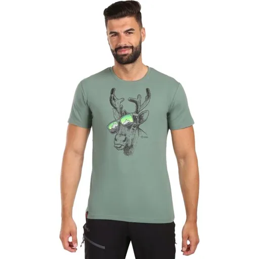 KILPI DISCOVER Pánské bavlněné tričko, khaki, velikost