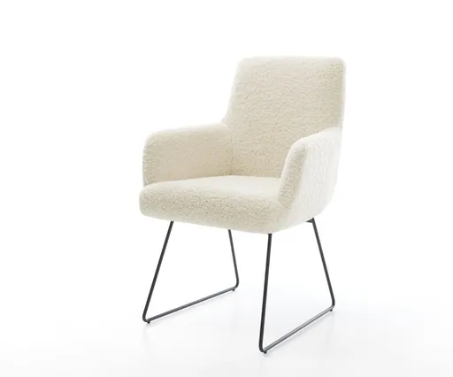 Jídelní židle Heira-Flex s područkami plyšový manšestr béžová