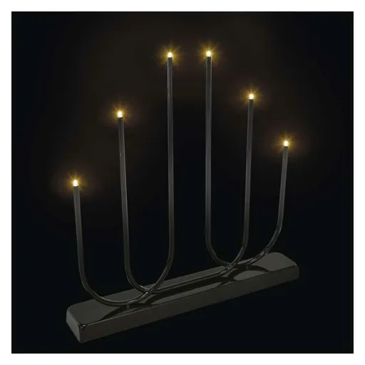 EMOS LED svícen kovový černý, 40 cm, 2x AA, vnitřní, teplá bílá DCAW24