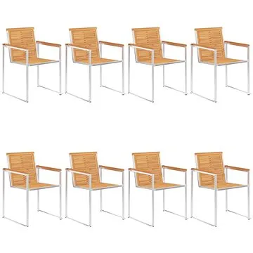 SHUMEE Židle zahradní, teak a nerezová ocel 3078553 - 8ks v balení (3078553)