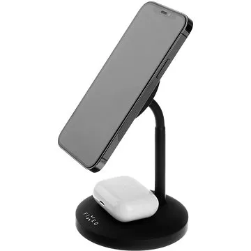 FIXED MagStand 2v1 s podporou uchycení MagSafe 15W+5W černý (FIXMSD-BK)