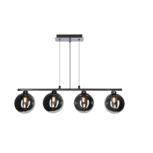 Závěsná lampa SOMUL 4x20W G9 chromované skleněné stínidlo 12 cm grafitové moderní elegantní svítidlo obývací pokoj jídelna kuchyň glamour