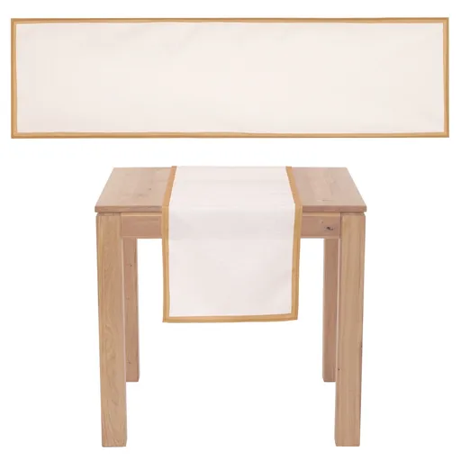 Vánoční běhoun se zlatými okraji krémová, 150 x 40 xm