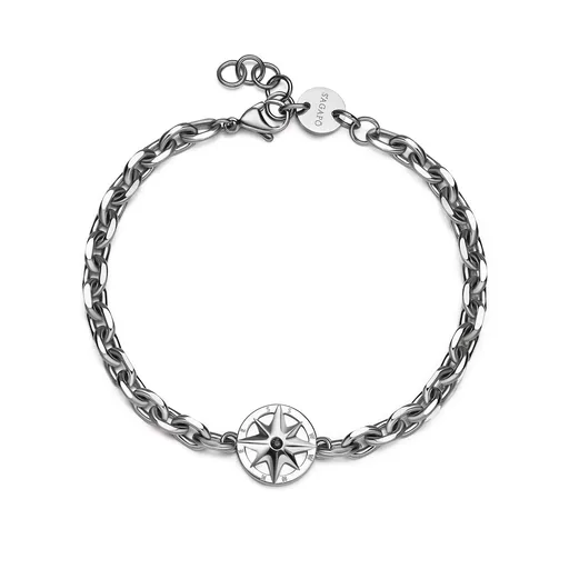 S'Agapõ Pánský ocelový náramek Kompas se zirkonem Nautika SNK17